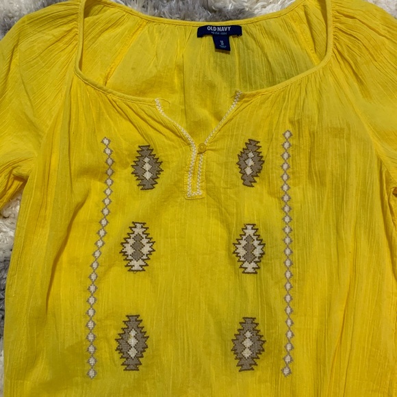 Old Navy Yellow 3/4 Sleeve Boho Top - Picture 2 of 6